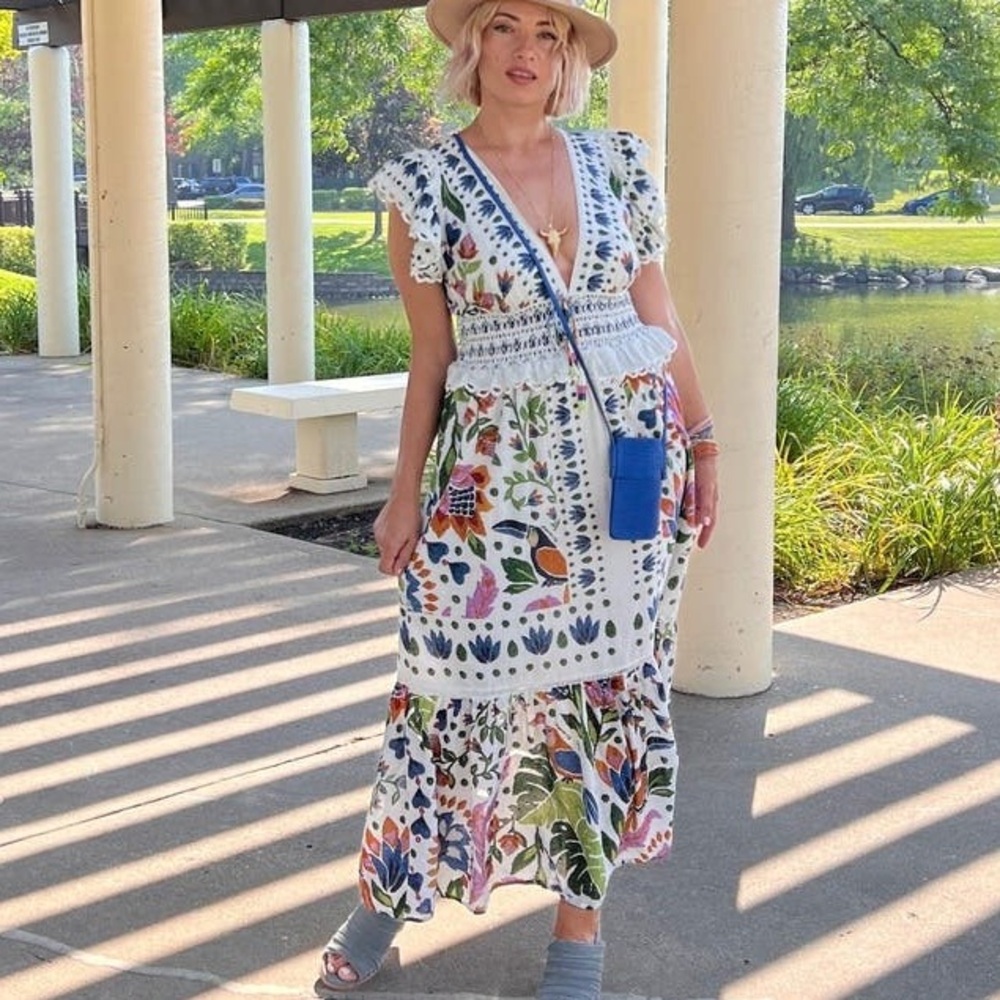 Farm Rio Summer Garden Dress XL - Picture 8 of 15